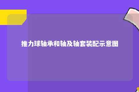 推力球轴承和轴及轴套装配示意图 